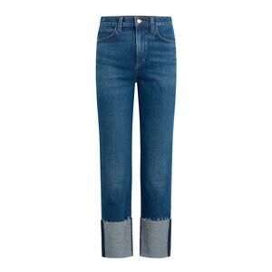 Joe's Denim high rise Straight jeans with raw hem, cuff